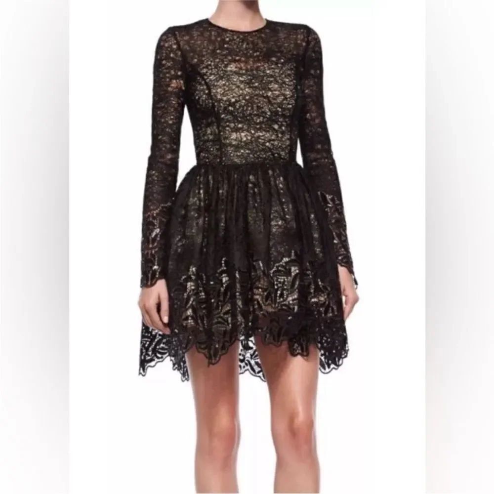 Alexis Elegant Black Lace Dress, M